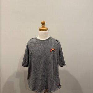Gray Kids T-Shirt with Rainbow Embroidery